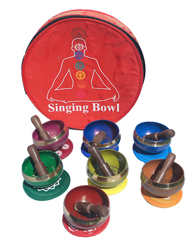 Chakra singing bowl set with gift box